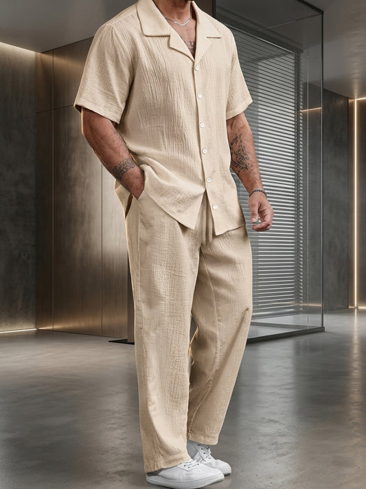 marbella Crinkle Poly Textured Cotton Pants - Silver