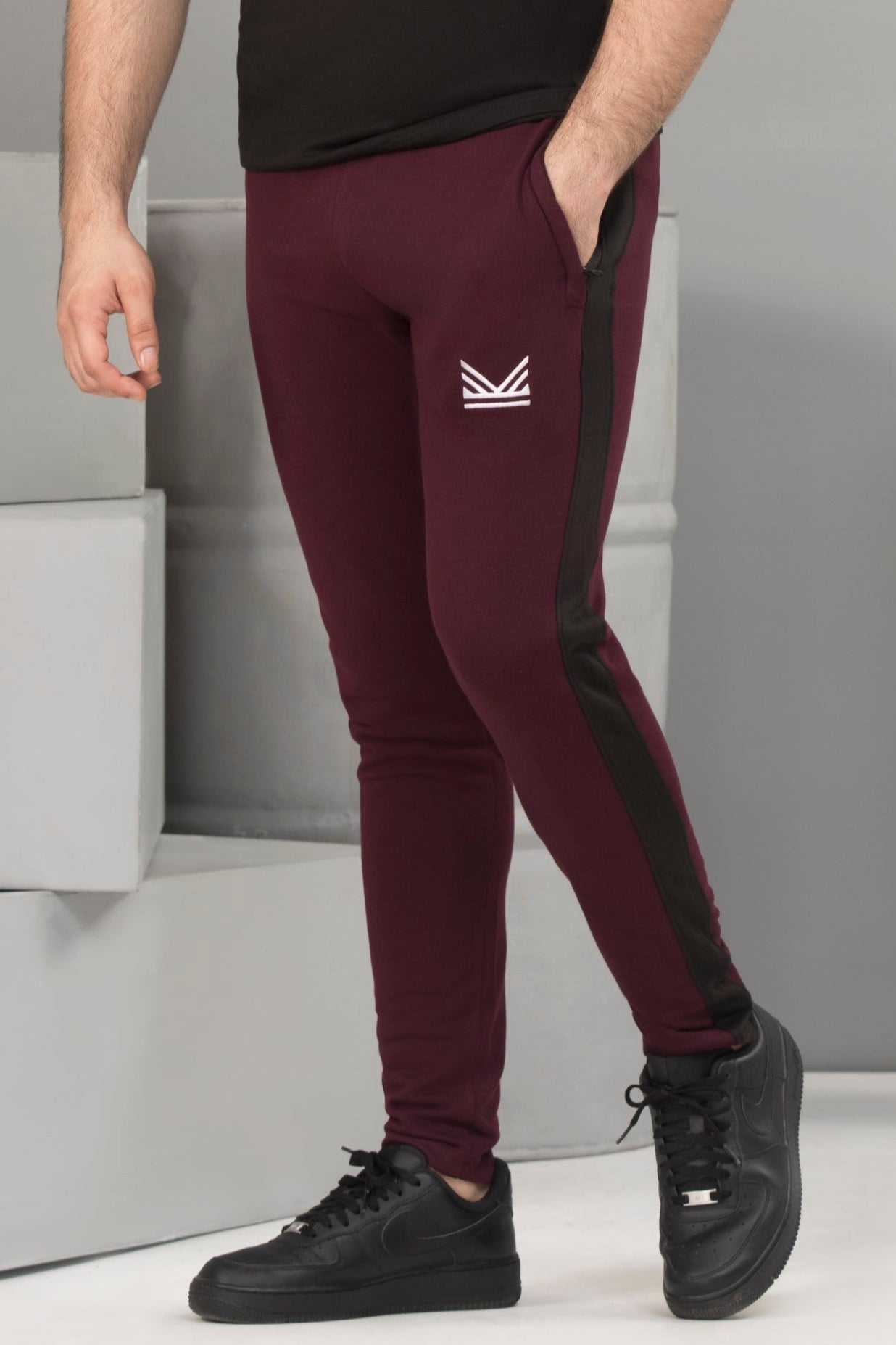 Gothic Cotton Terry Trouser - Burgundy