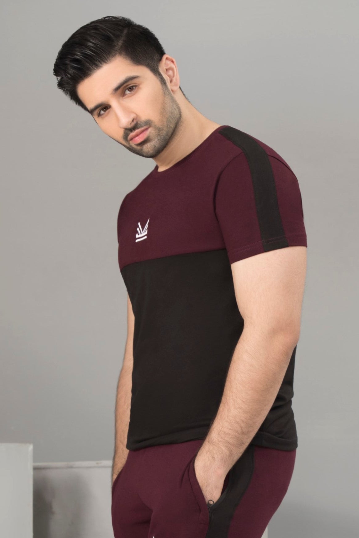 Gothic Cotton Tee - Burgundy
