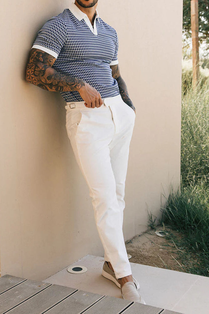 Cairo Knitted Polo - Blue