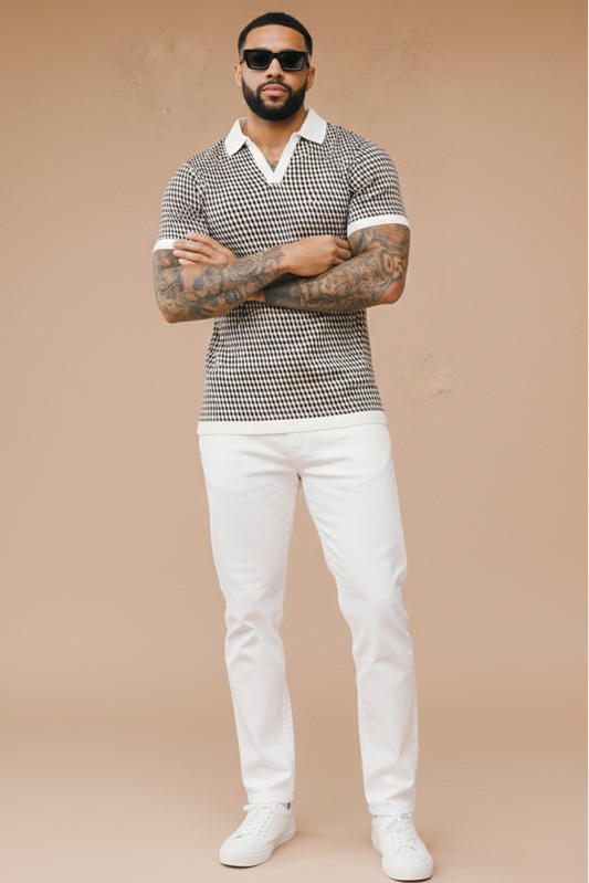 Cairo Knitted Polo - Brown