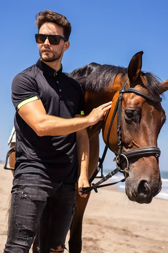 Tennis Spandexdry Polo - Black