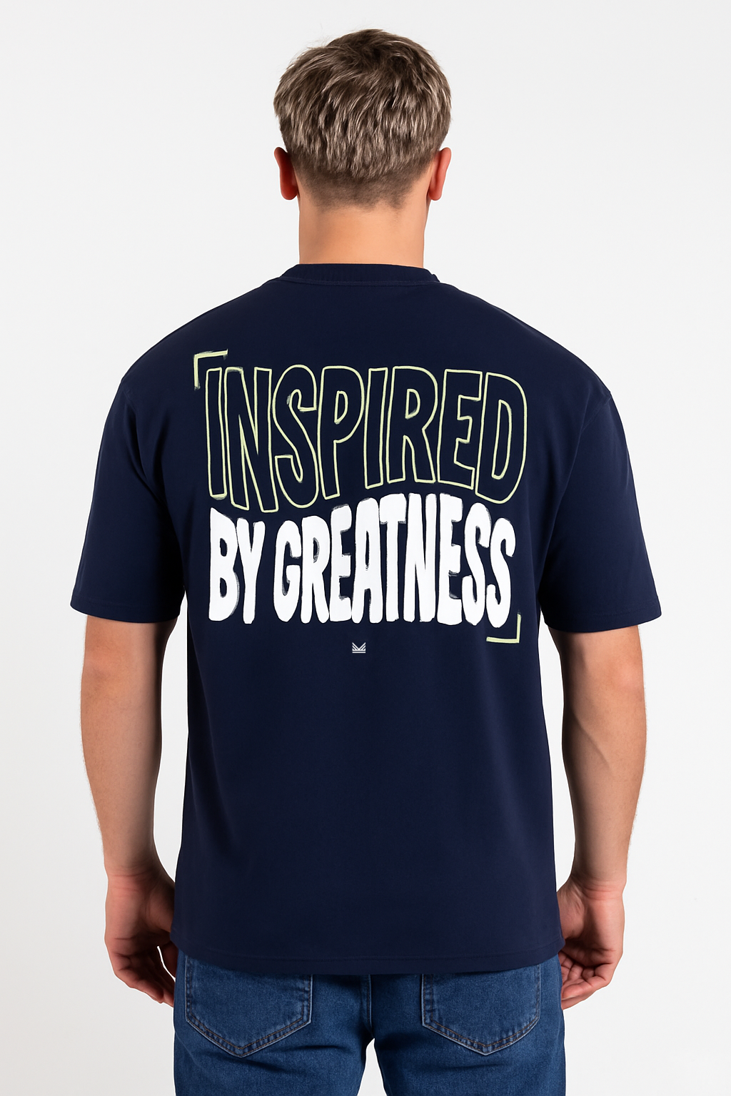 Oversize Inspired Cotton Tee Navy