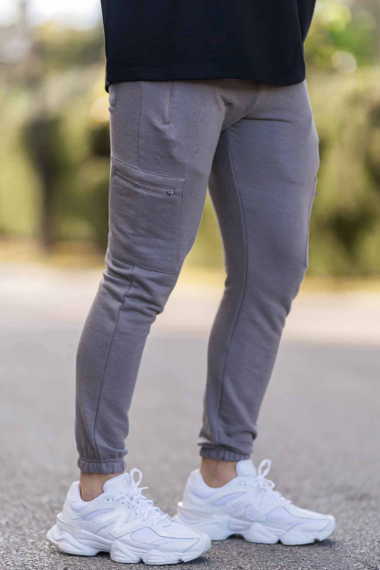 Essential Zip Trouser in Grey