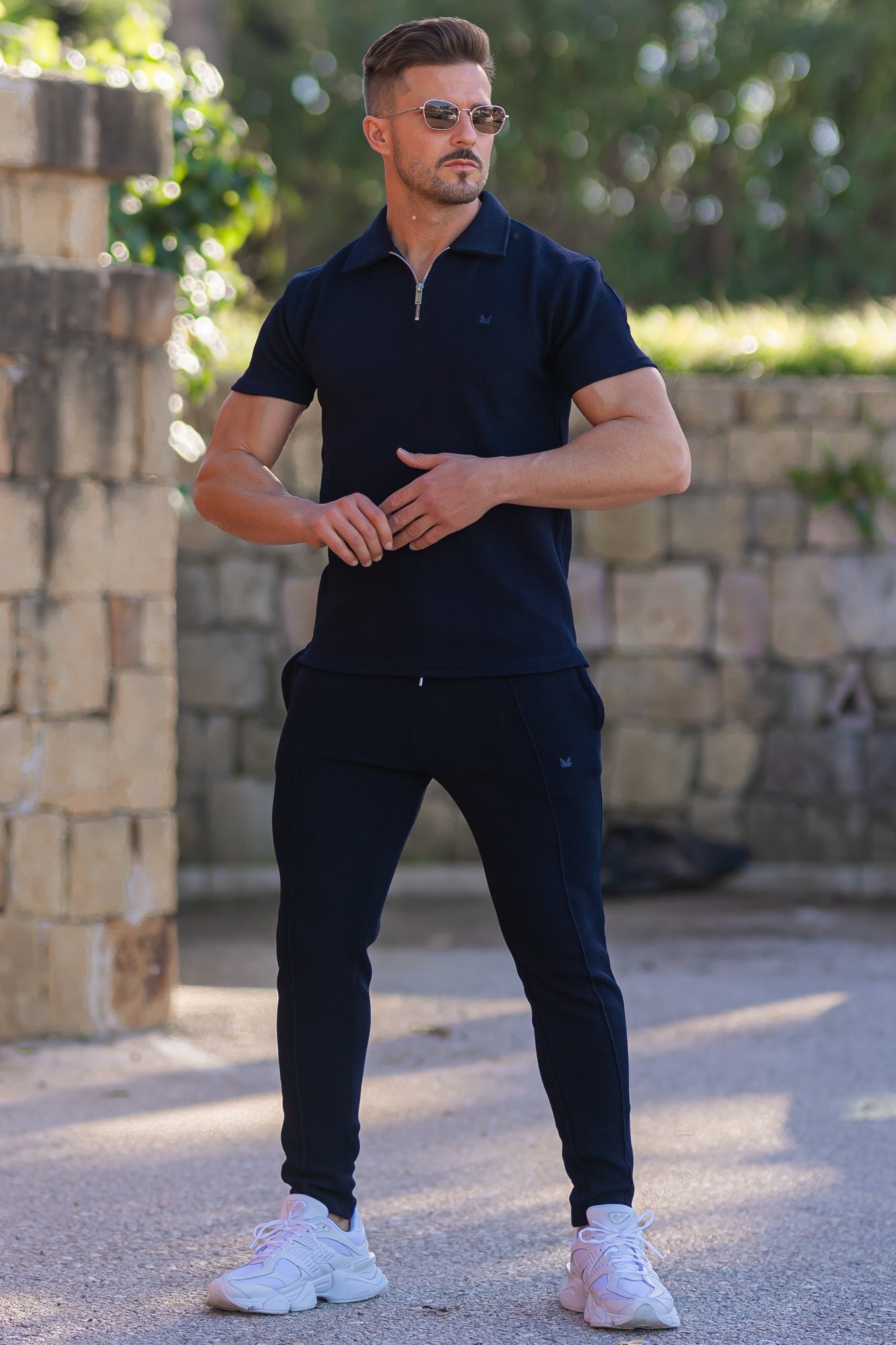 HoneyComb knit Fabric Polo Twinset