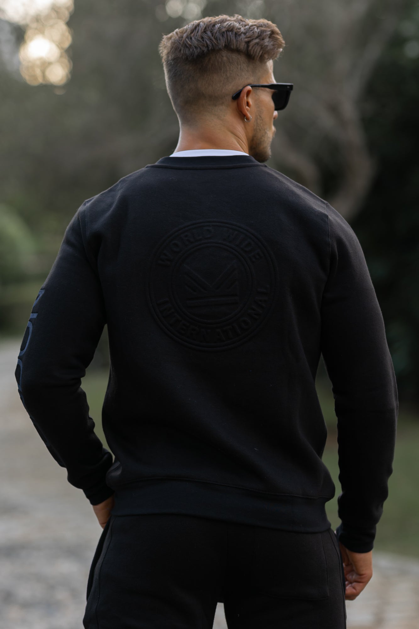 Metal Zip Cotton Fleece Jacket - Black