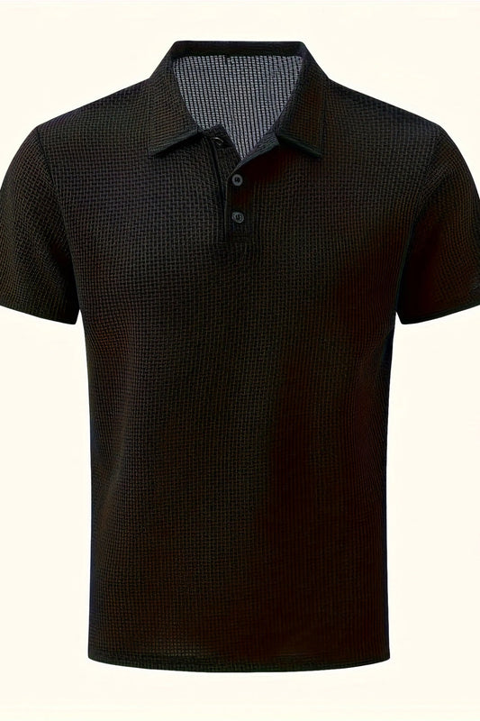 Bubble Texture Polo - Black