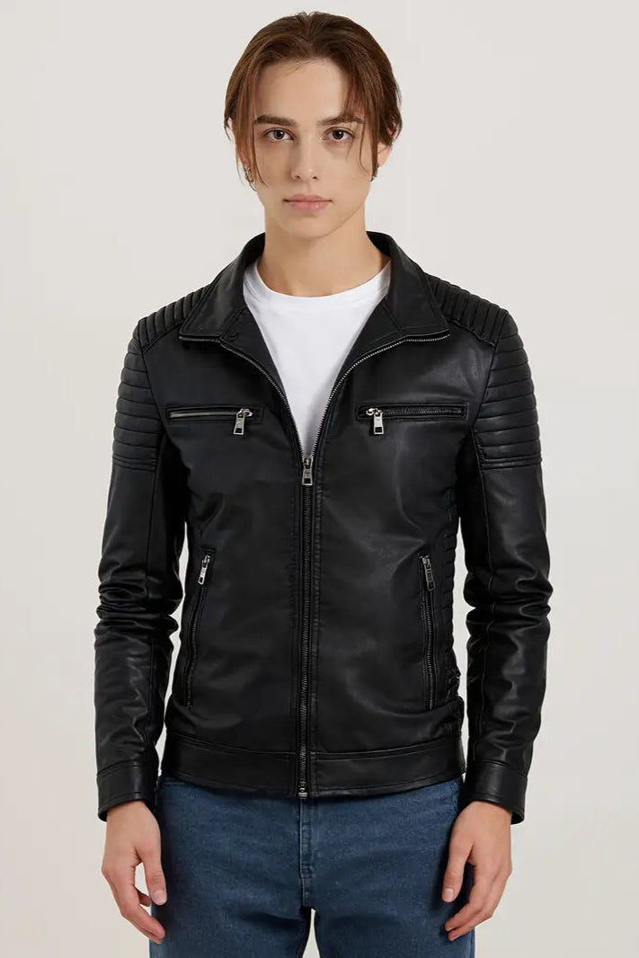 Signature Leather Jacket - Black