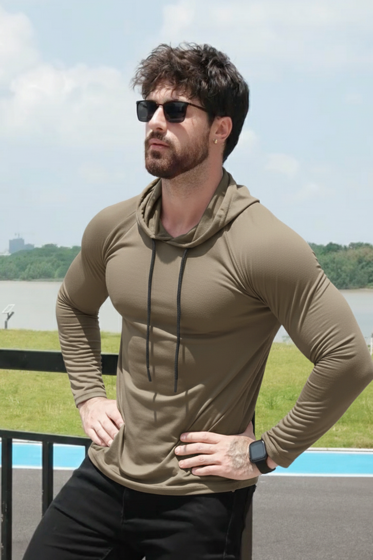 Light Weight SpandexDry Hoodie - Ashgrey