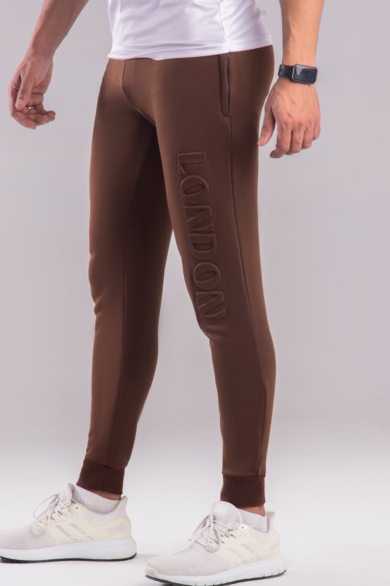 v2 Deboss Terry Cotton Trouser - Chocolate