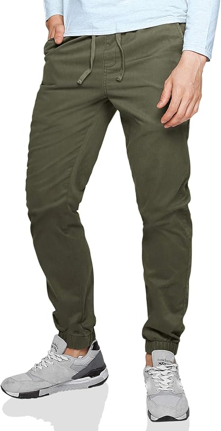 RestDay Chino Woven Joggers Trouser-Olive