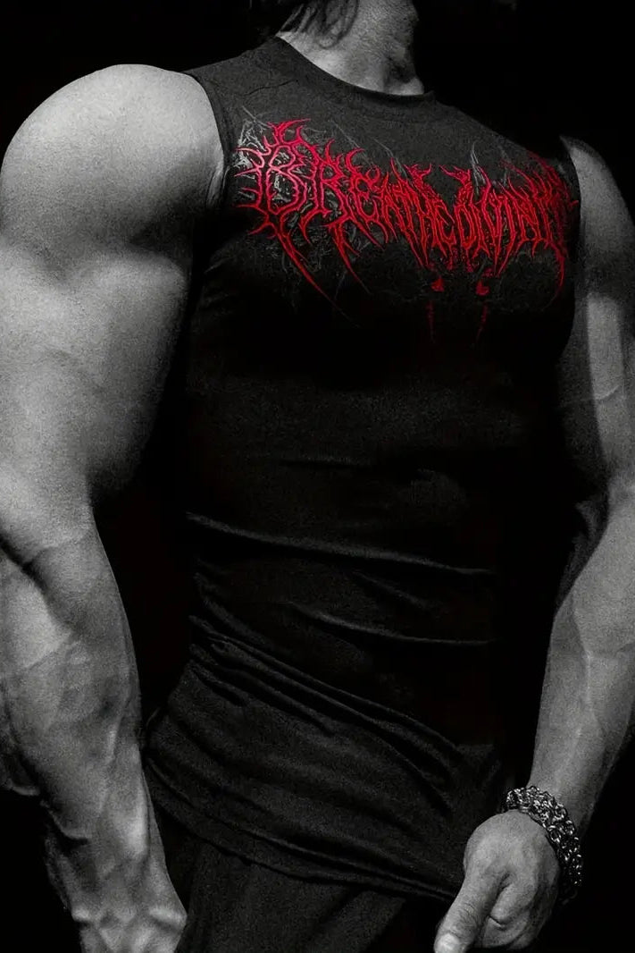 Werewolf Sleeveless Spandexdry -Red-Black