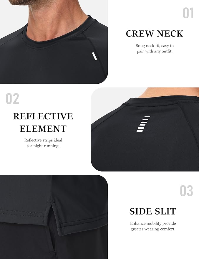 Minimal Spandexdry T-Shirts - Black