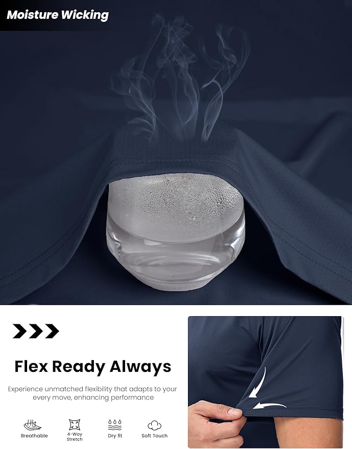 Minimal Spandexdry T-Shirts - Navy