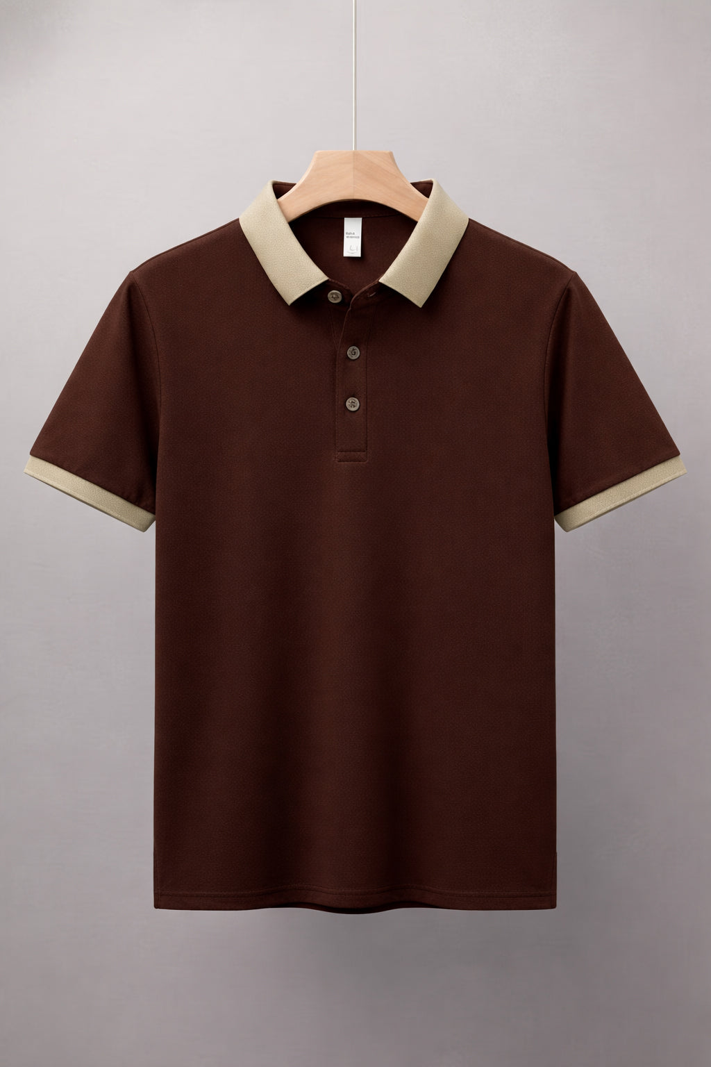 Contrast Cotton Polo - Chocolate Brown