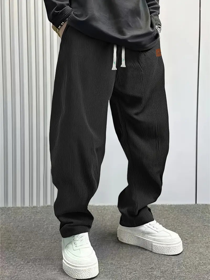 Texture Line NoSpandex StraightFit Trouser - Black