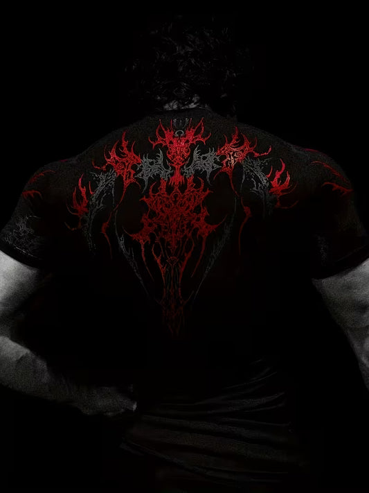 Werewolf T-Shirts Fitted Spandexdry - Red-Black
