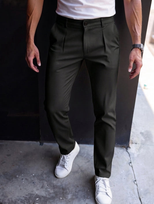 Travel Spandexdry Pleated Pants - Black