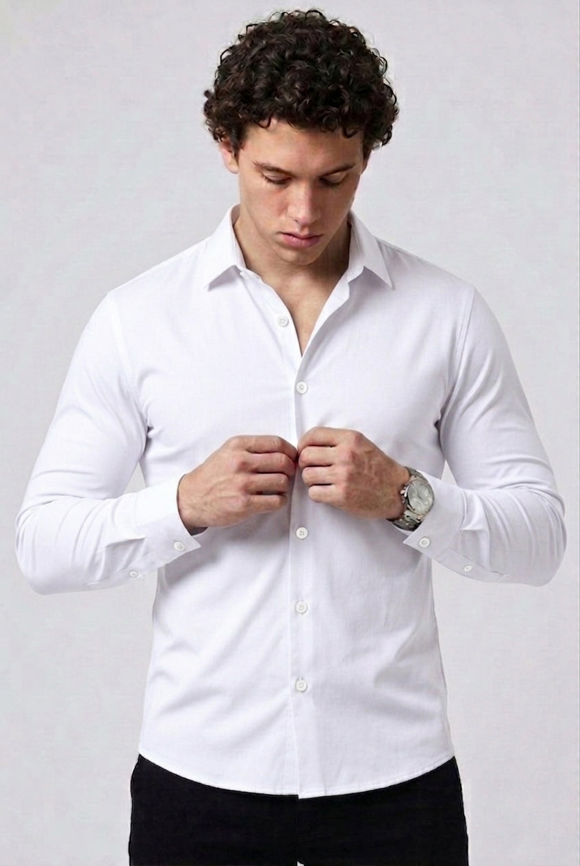 Prime Spandex Dress Shirt - Egg White