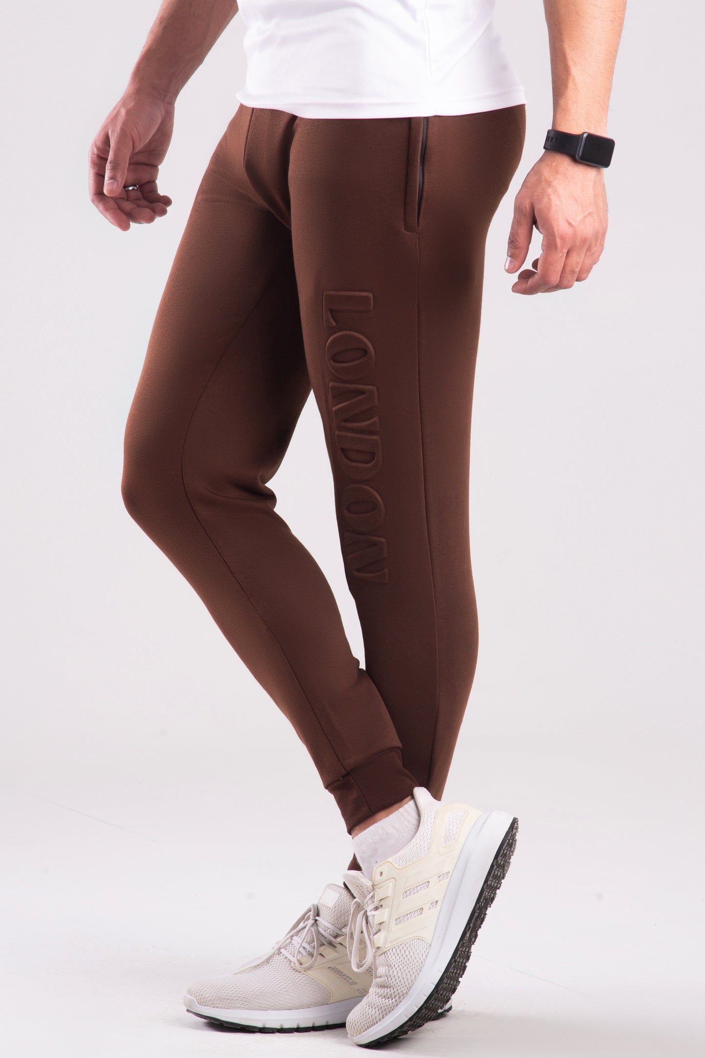 v2 Deboss Terry Cotton Trouser - Chocolate