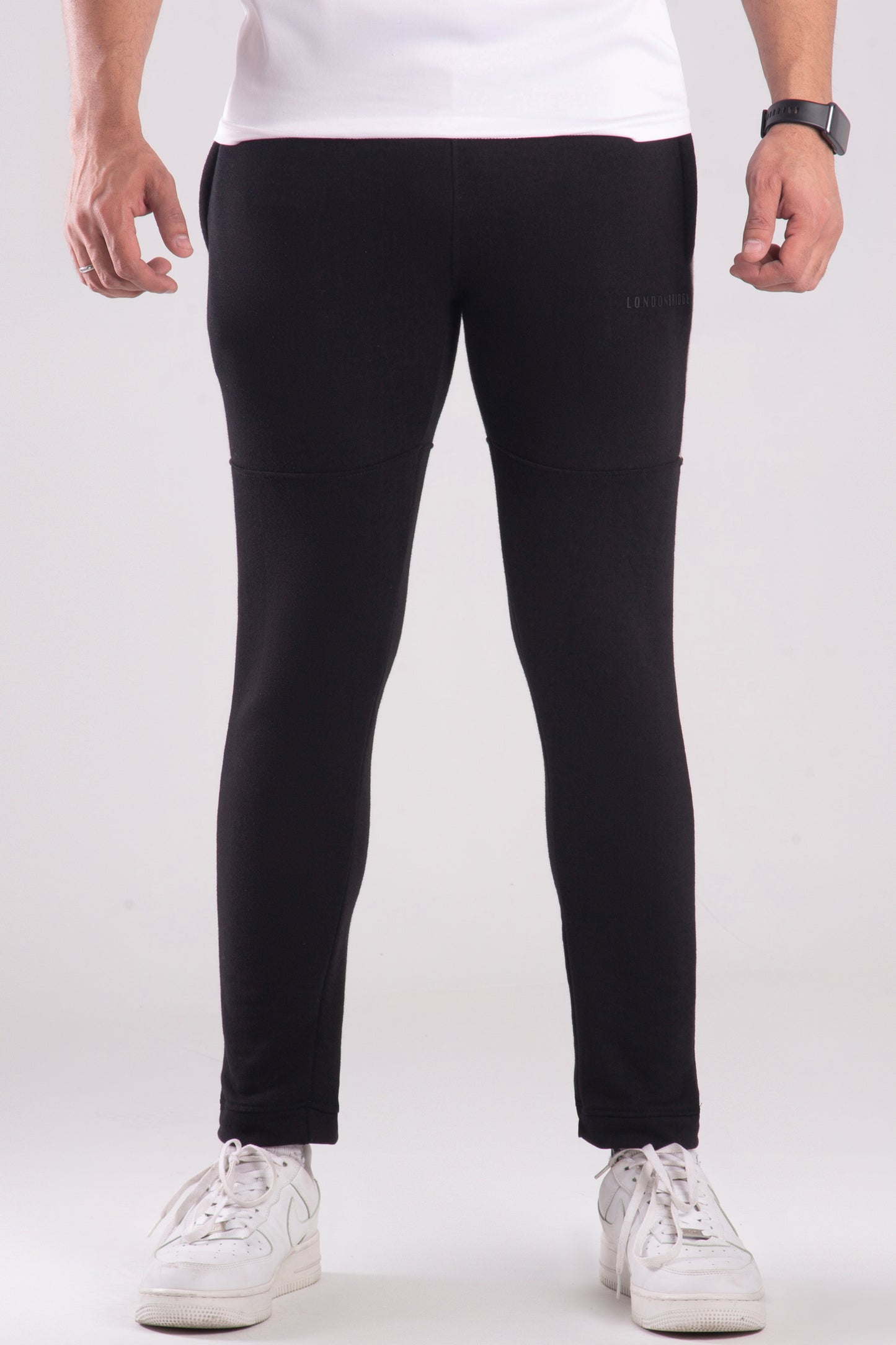 Alpha Terry Cotton Trouser - Black