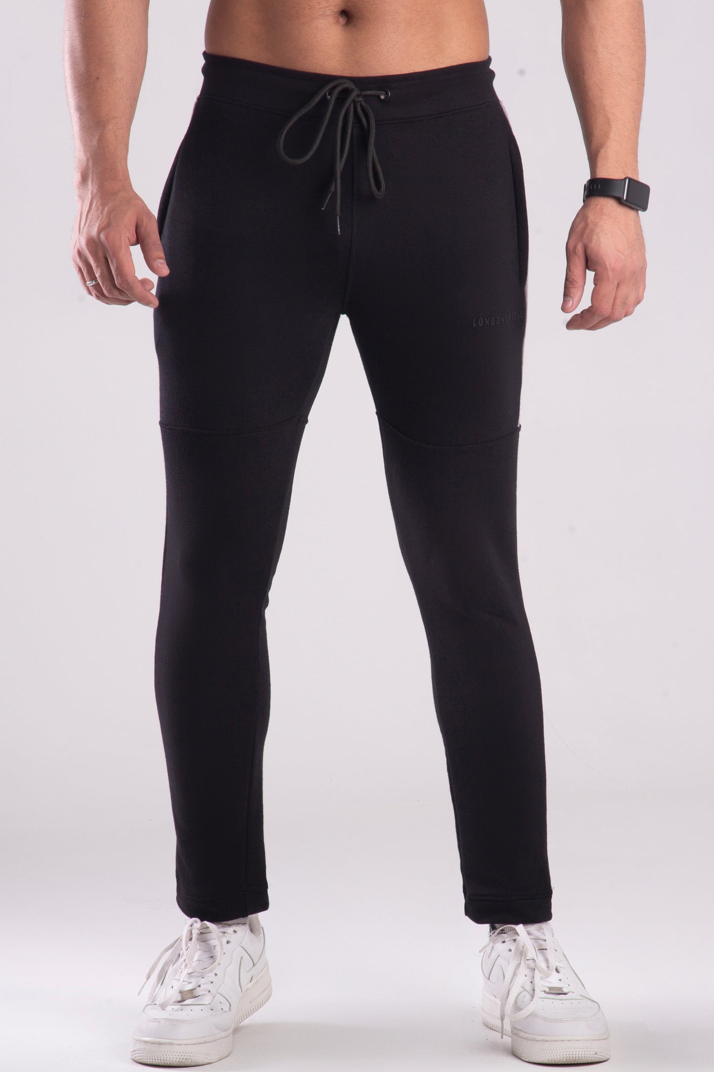 Alpha Terry Cotton Trouser - Black