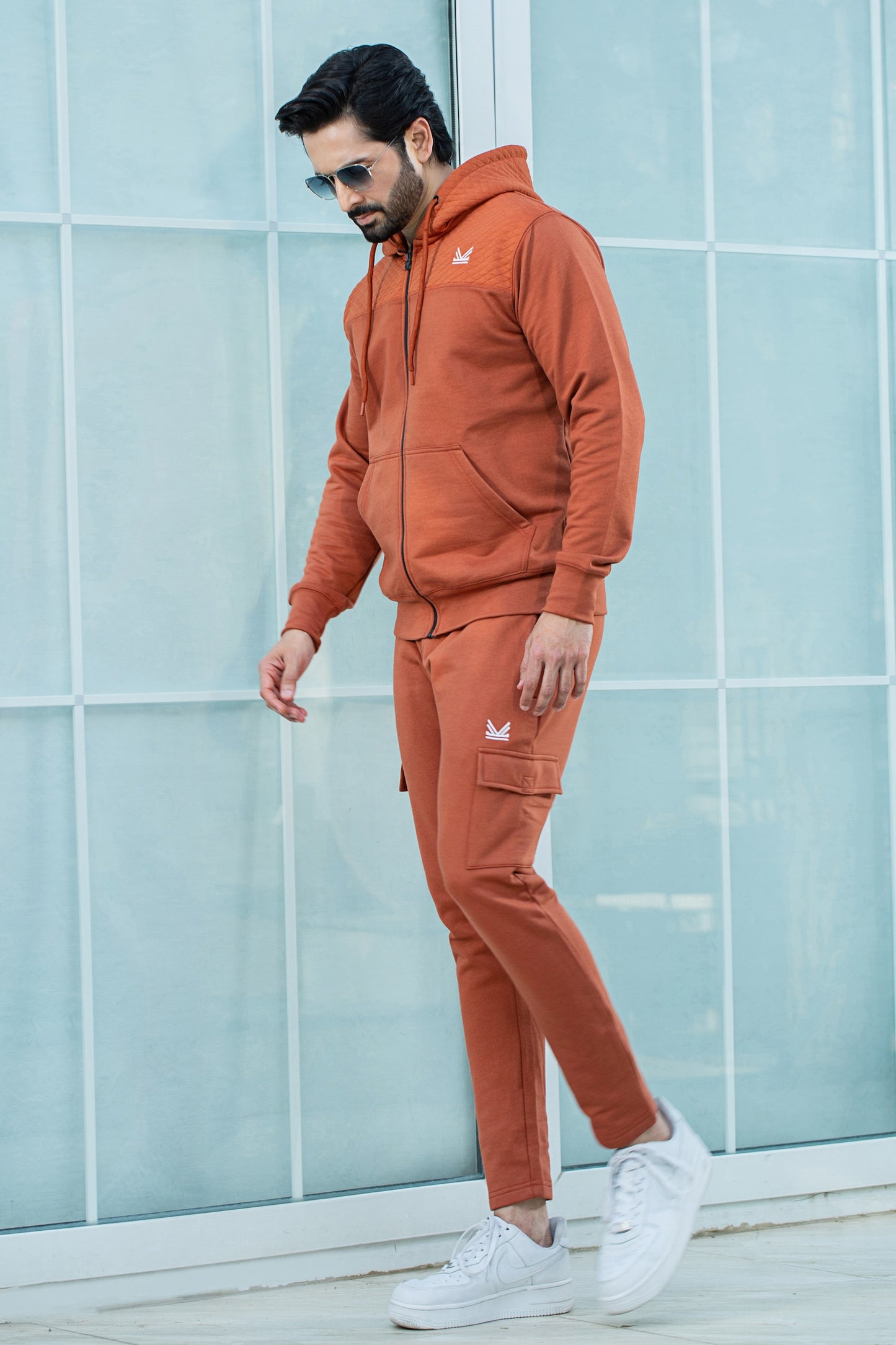 ARRIVAL French Quilt Cotton Hoodie - peach