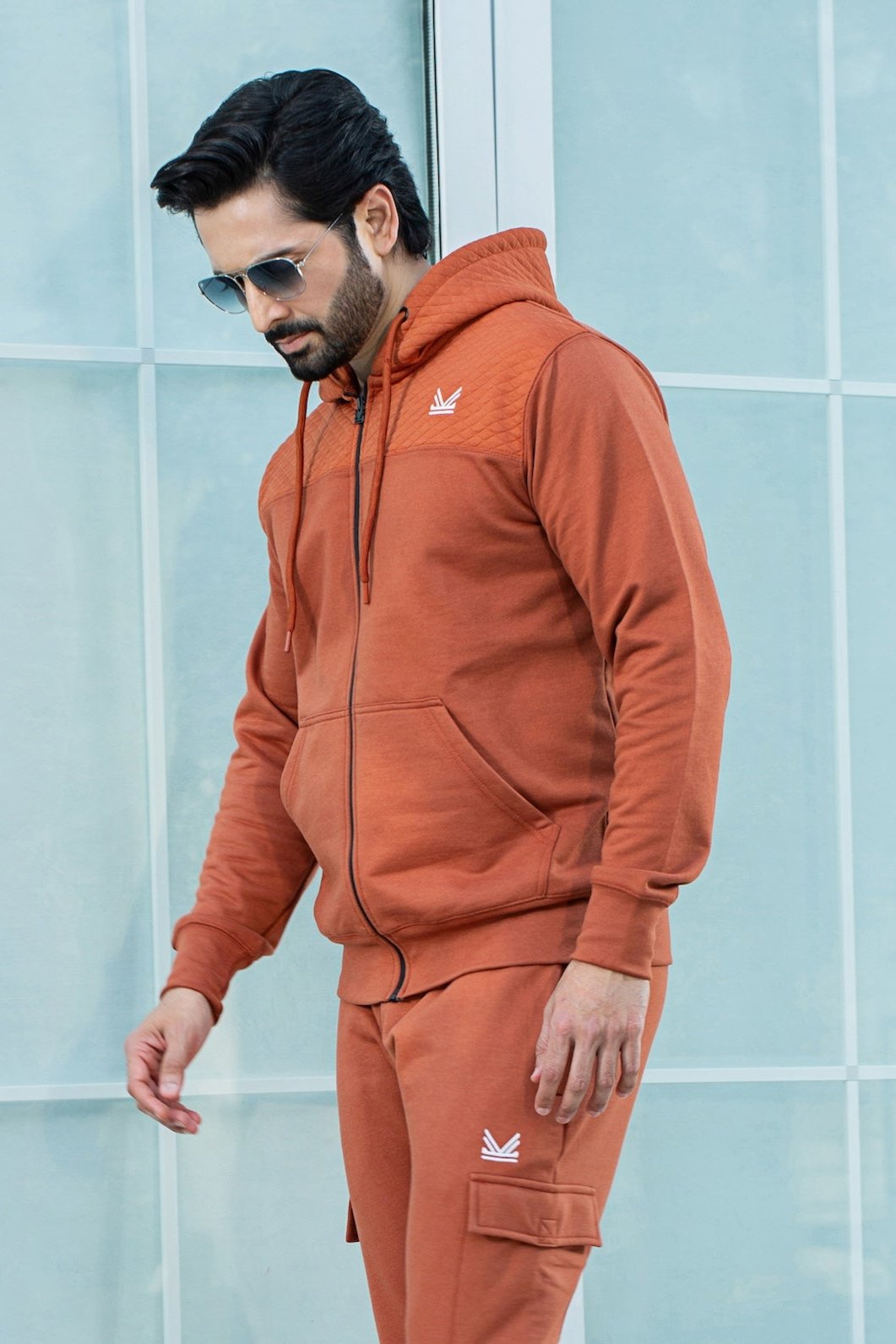 ARRIVAL French Quilt Cotton Hoodie - peach
