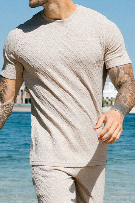 Cabo Textured T-Shirts - Cream