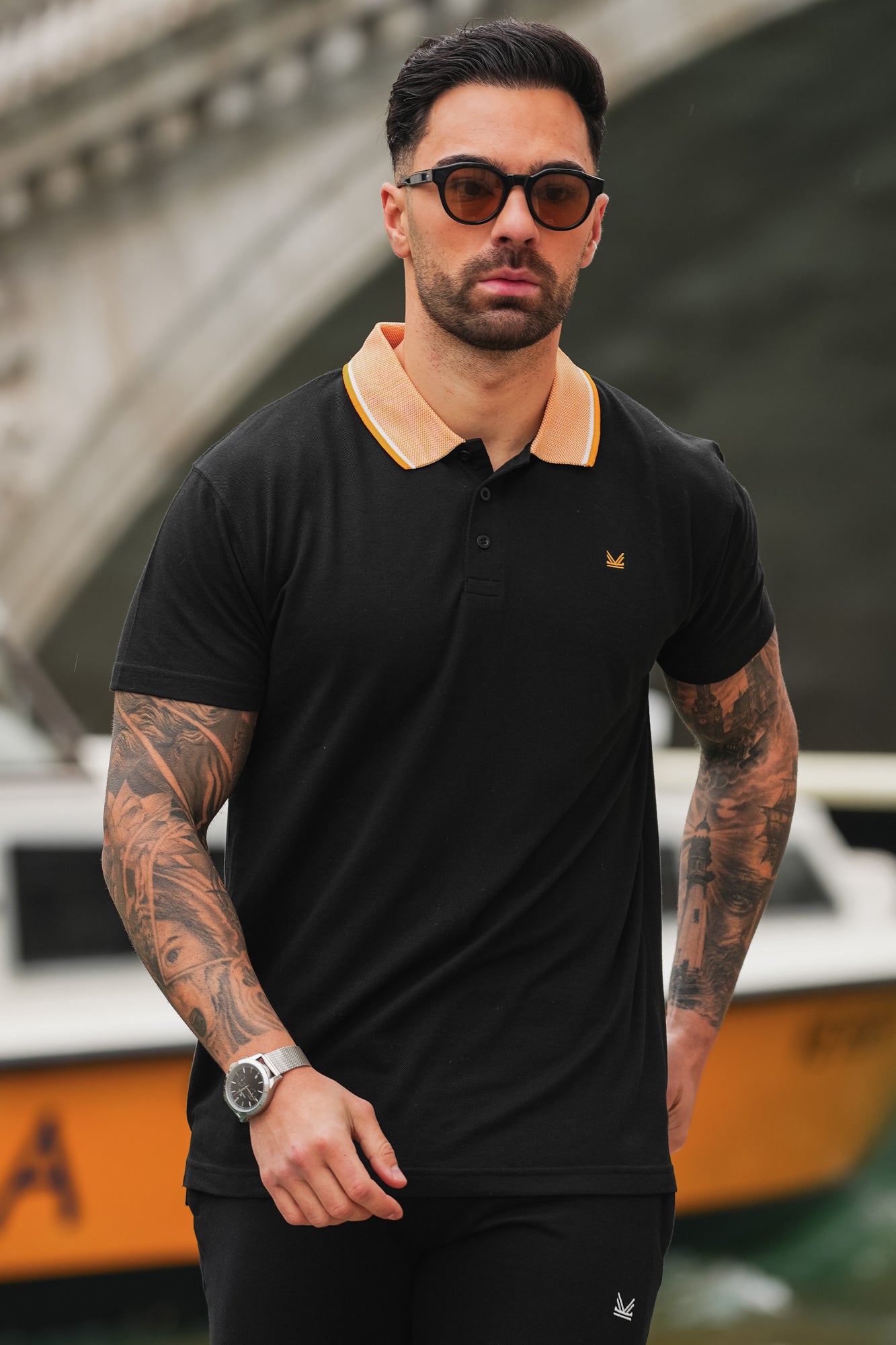 Formal Cotton Polo - Black