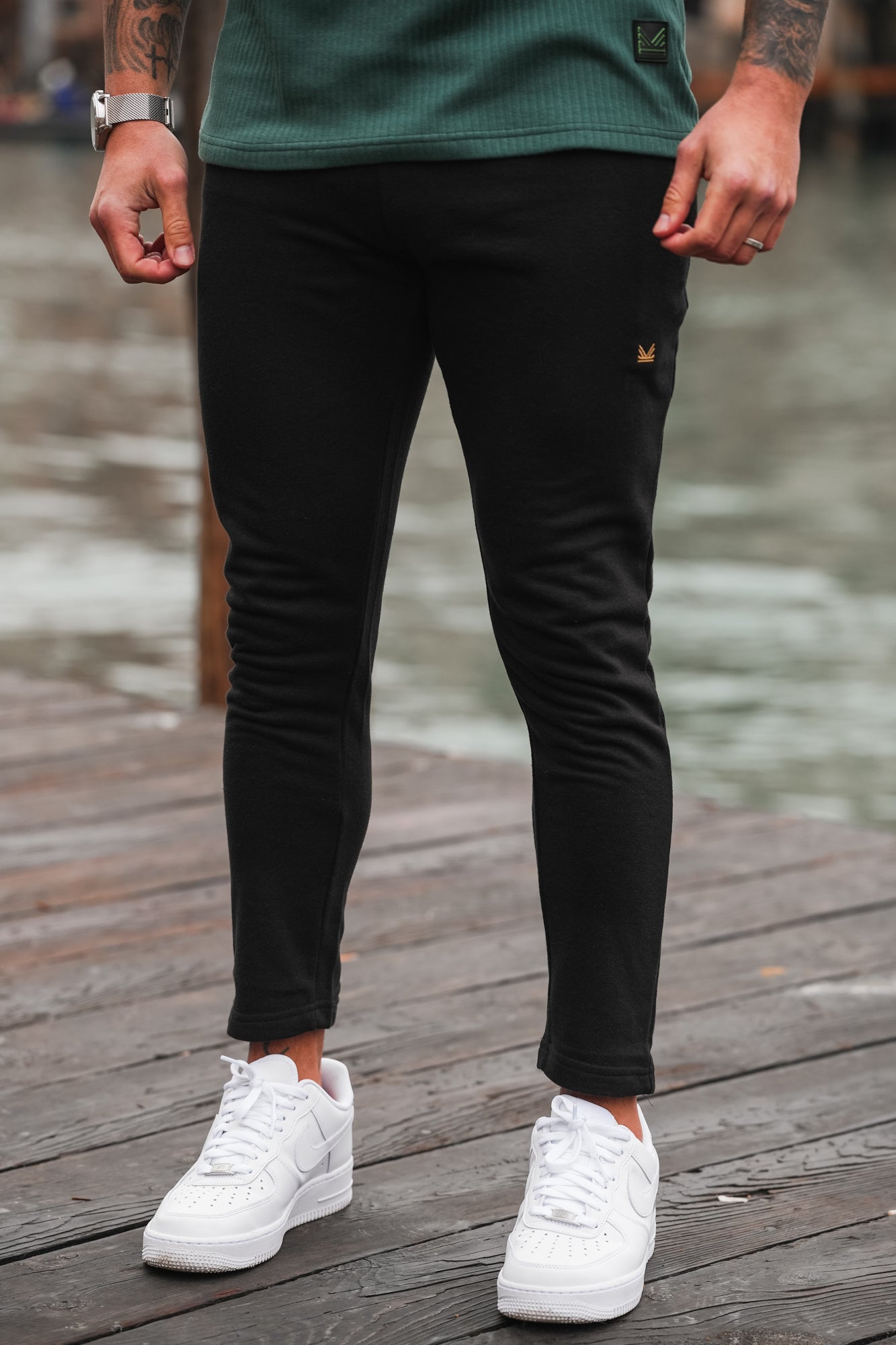 King Resort Cotton Terry Trouser in Black