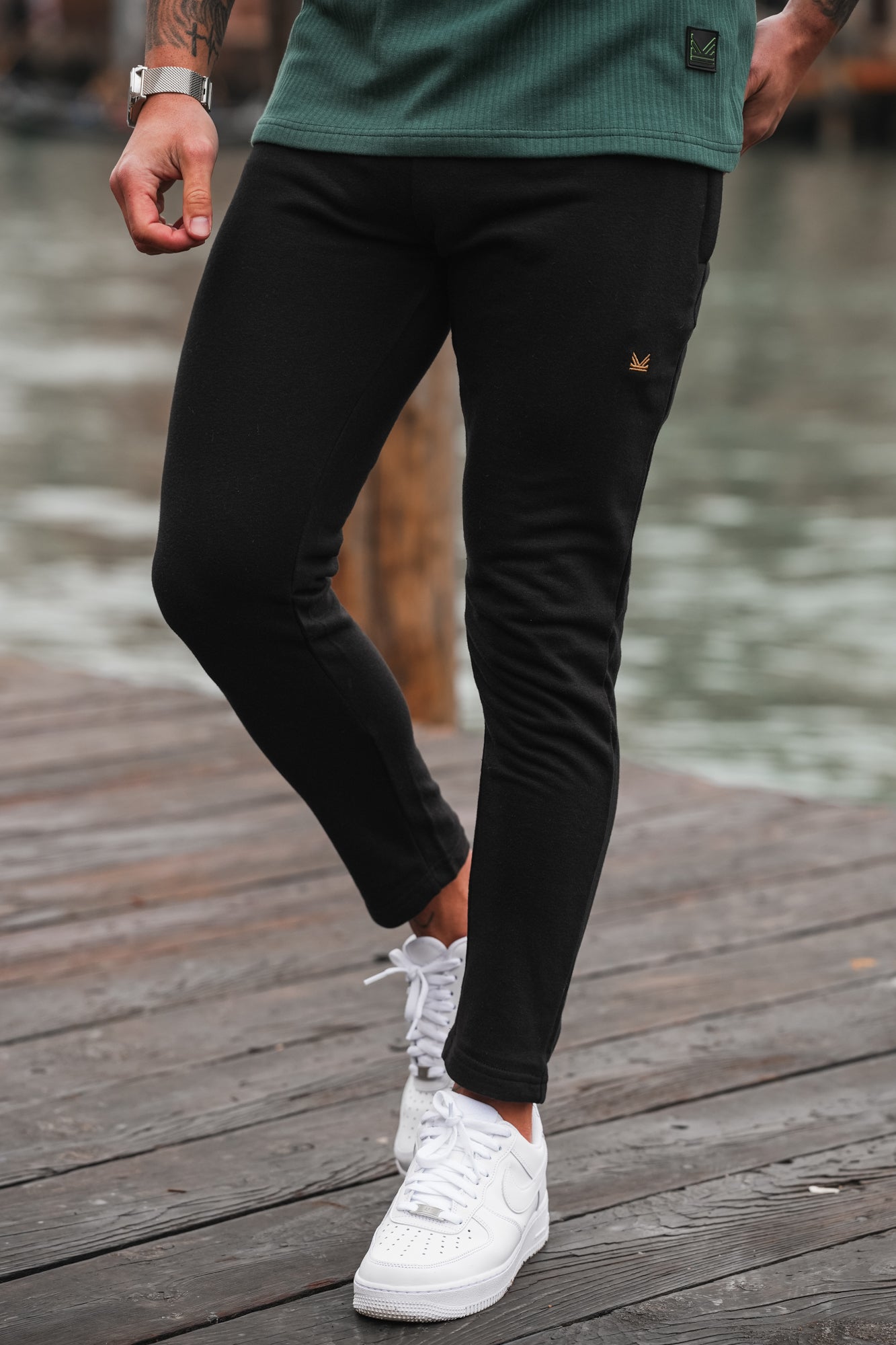 King Resort Cotton Terry Trouser in Black