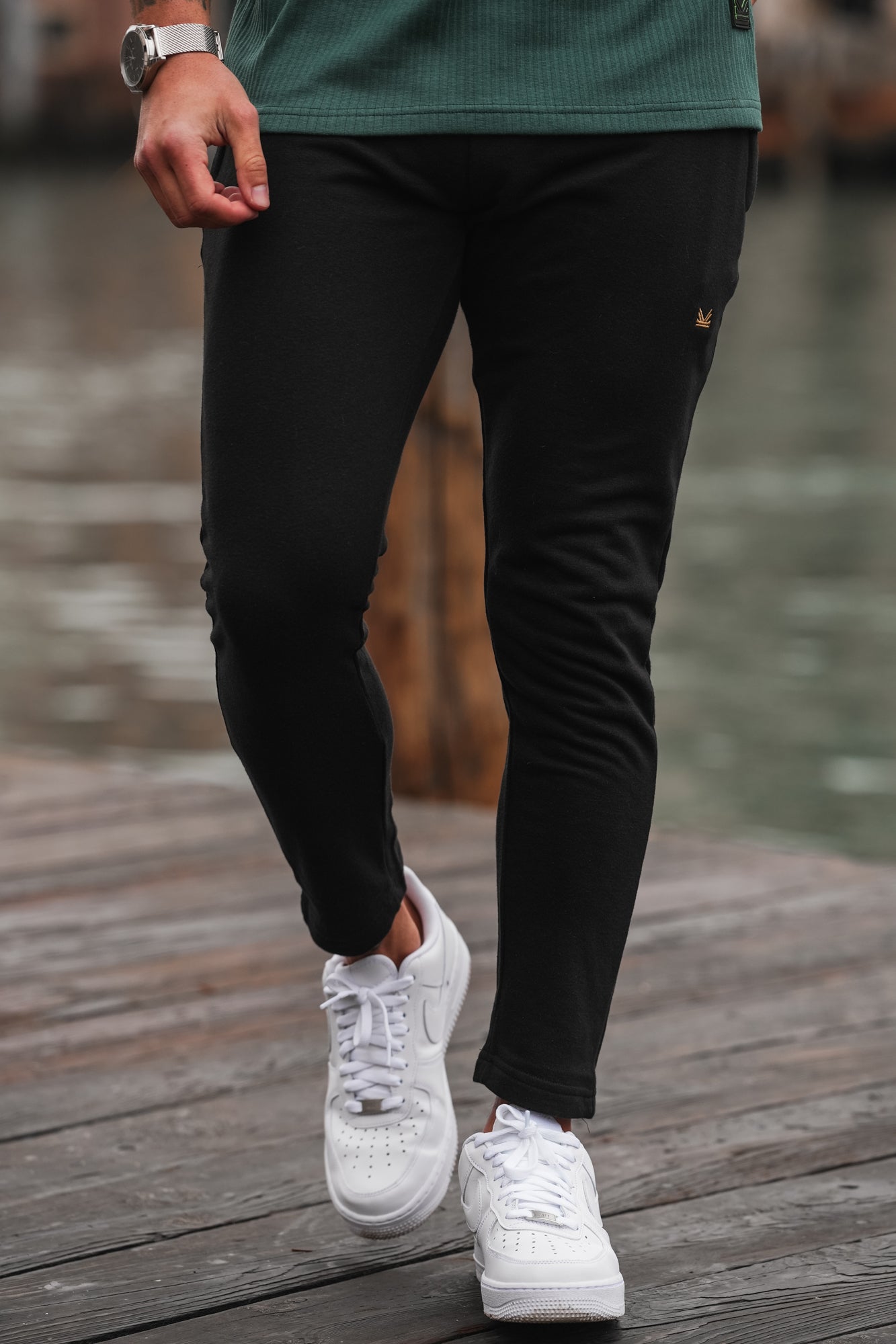 King Resort Cotton Terry Trouser in Black