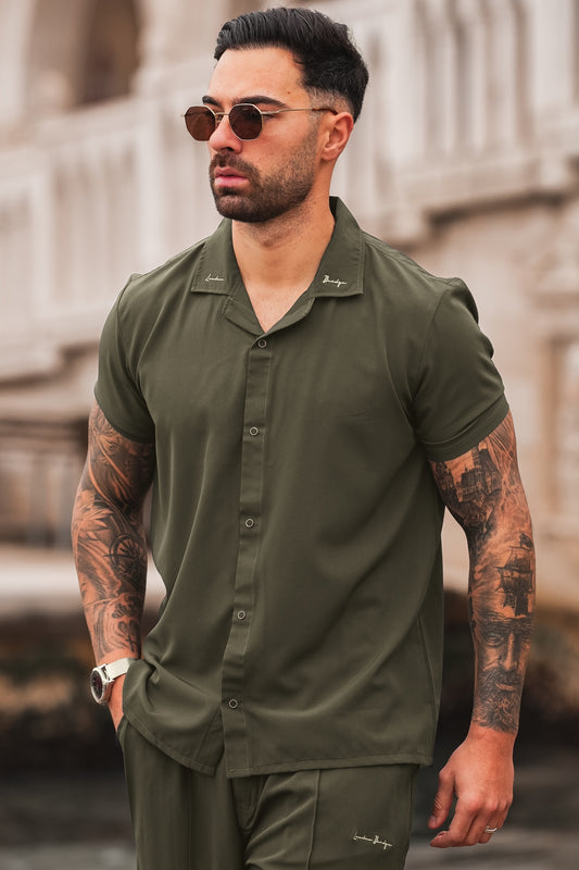 marbella Signature Spandex Poly Shirt - Olive