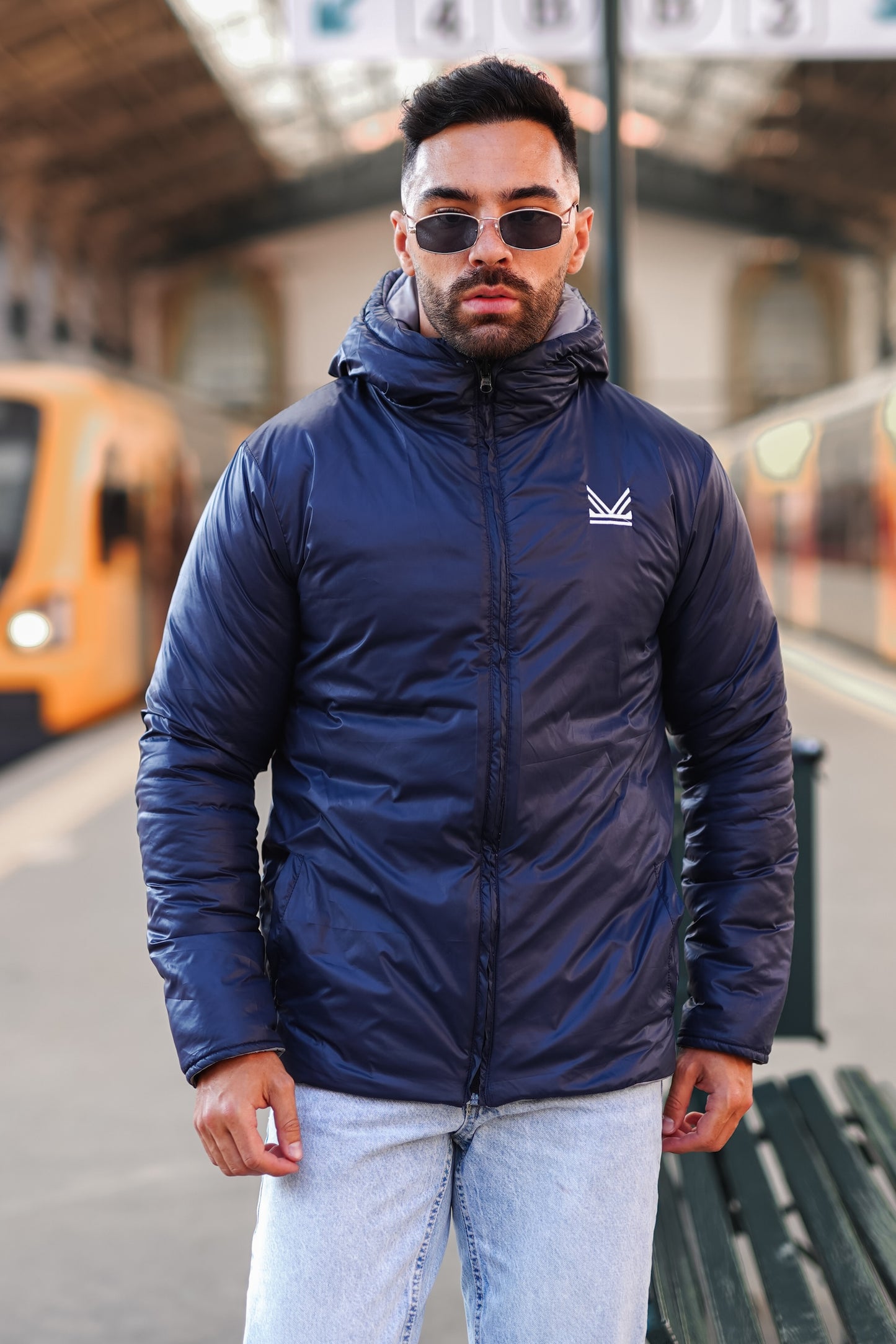 Station Reversible Jacket - Navy/Grey