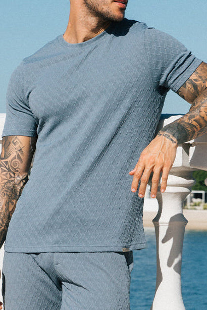 Cabo Textured T-Shirts - Ash Green