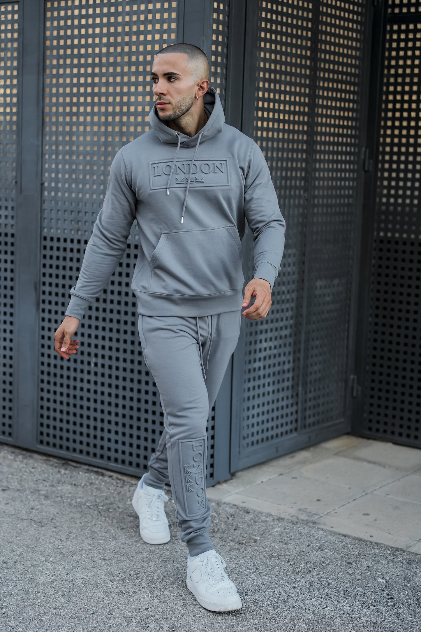08 Embossed Fleece Trouser - Silver