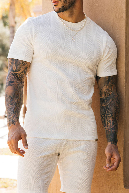 Monaco Snake Textured T-Shirts - Egg White