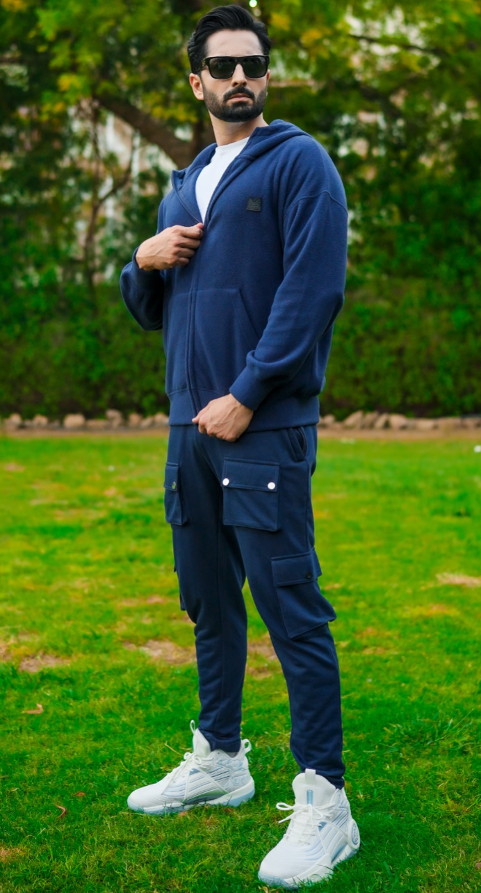 51 Lethal Dropshoulder Imported Polar Cotton Hoodie - Navy