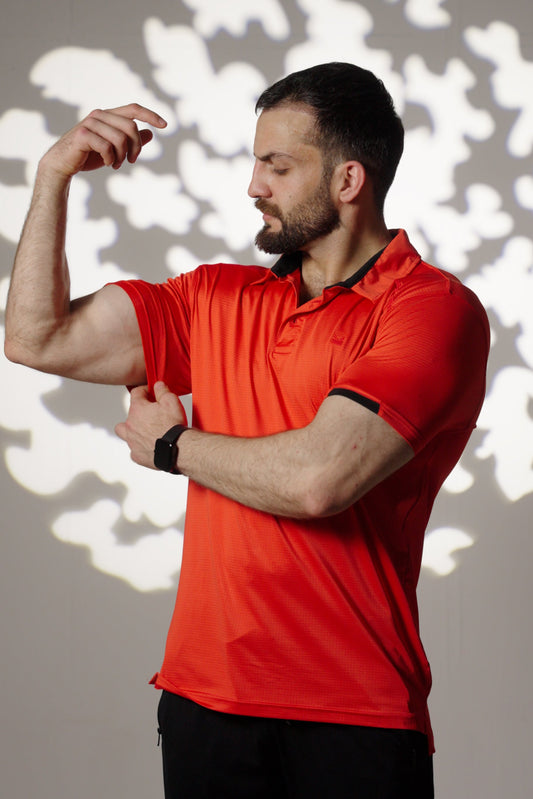 Tennis Box Spandexdry Polo - Red