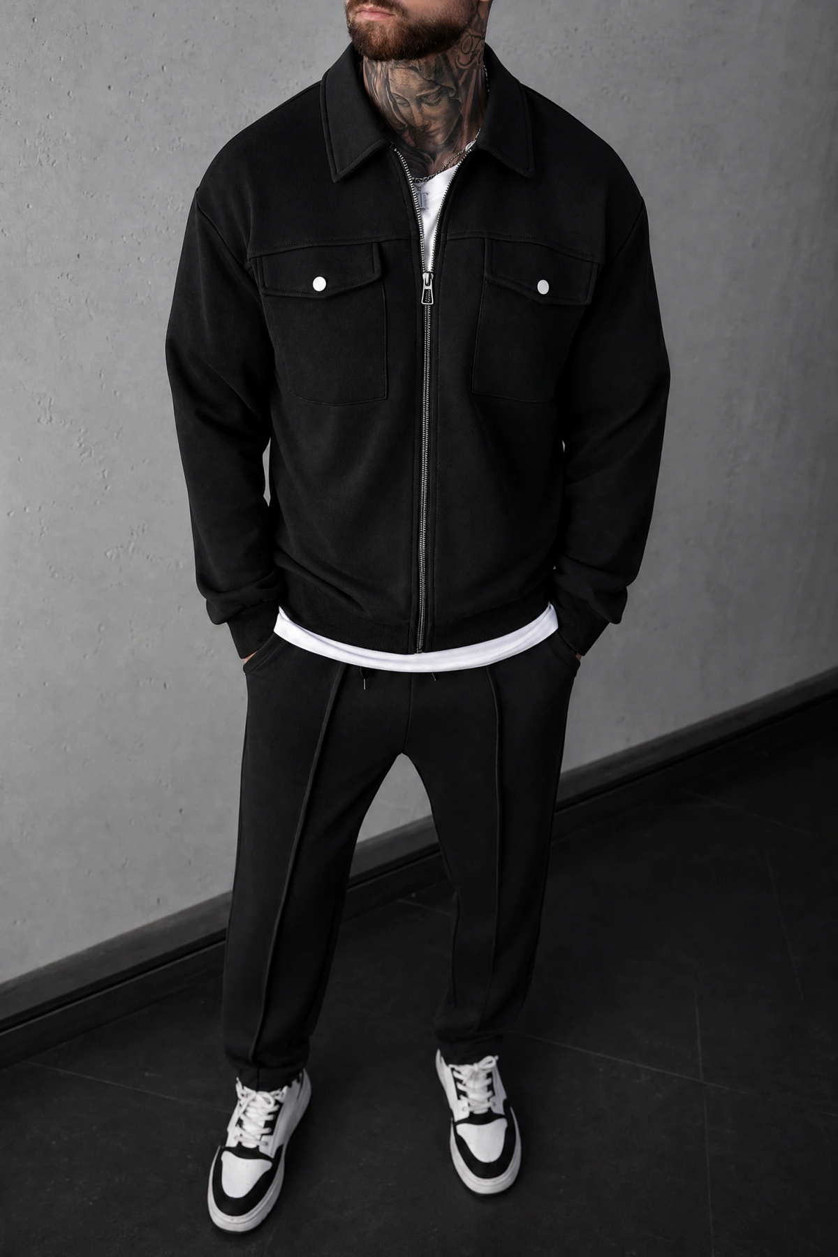Palazzo Tracksuit - Black