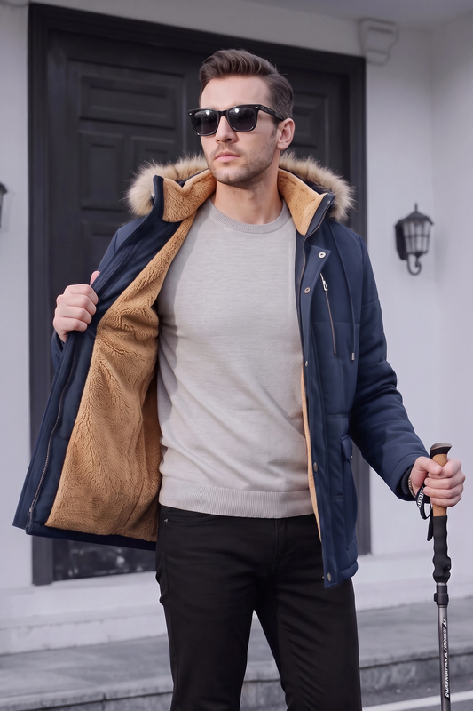 Mountain Track Imported Double Insulation Jacket - Navy