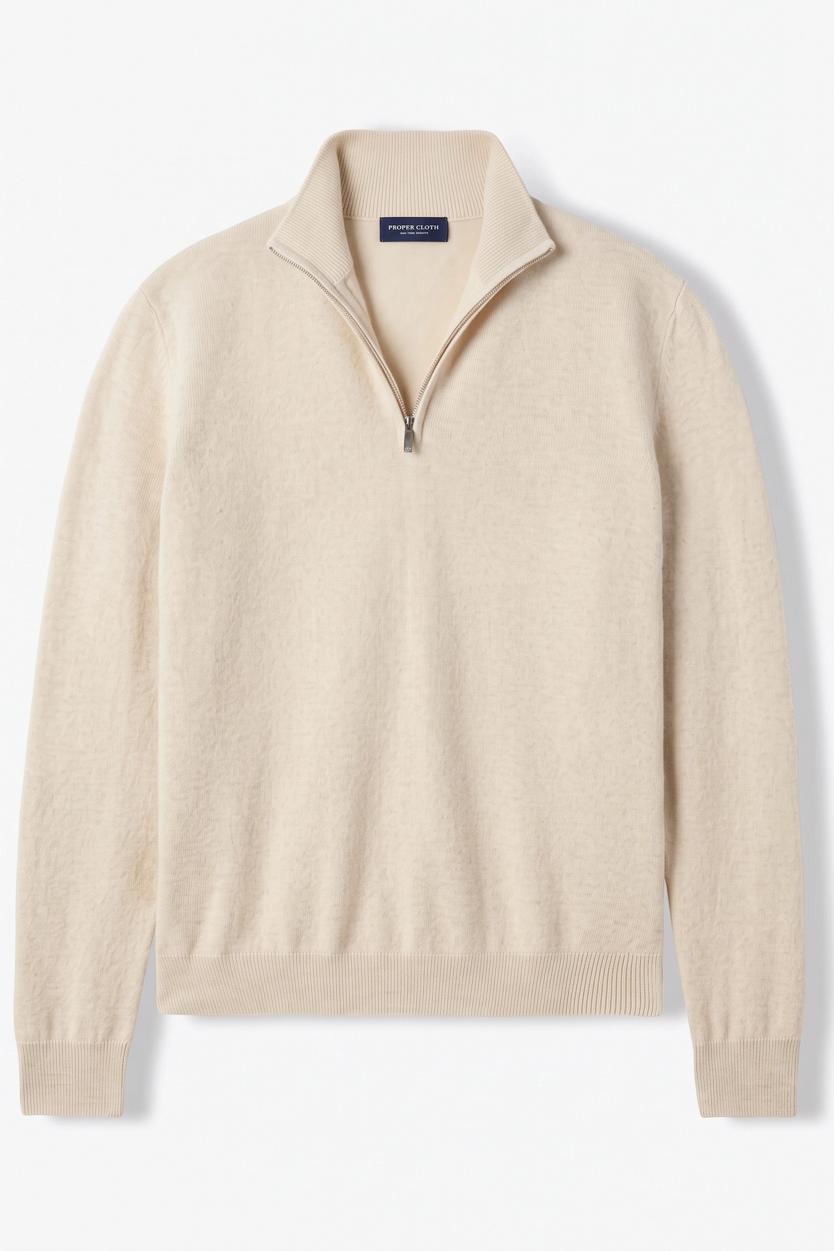 Mockneck Zip Sweater - Cream