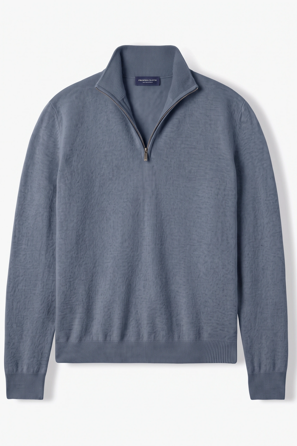 Mockneck Zip Sweater - Solid Grey