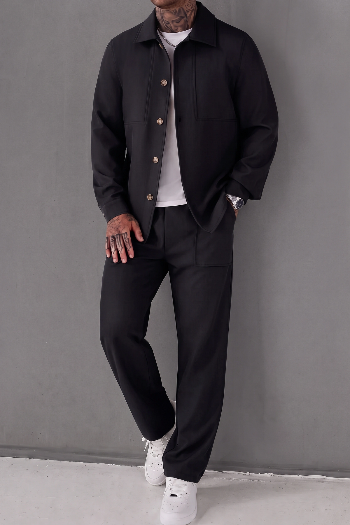 ButtonDown Spandexdry Tracksuit - Black
