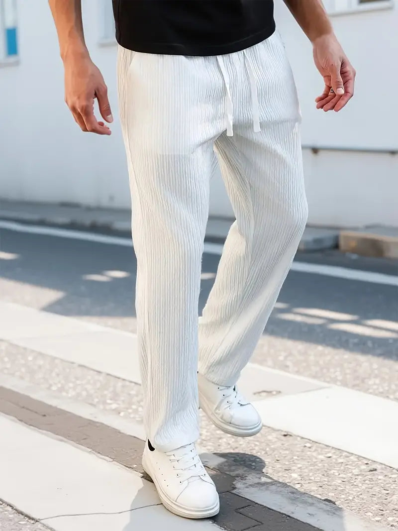 Texture Line NoSpandex StraightFit Trouser - Cream