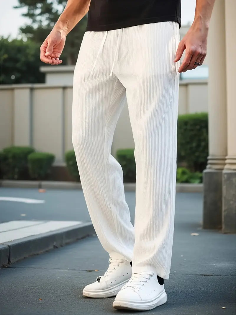 Texture Line NoSpandex StraightFit Trouser - Cream