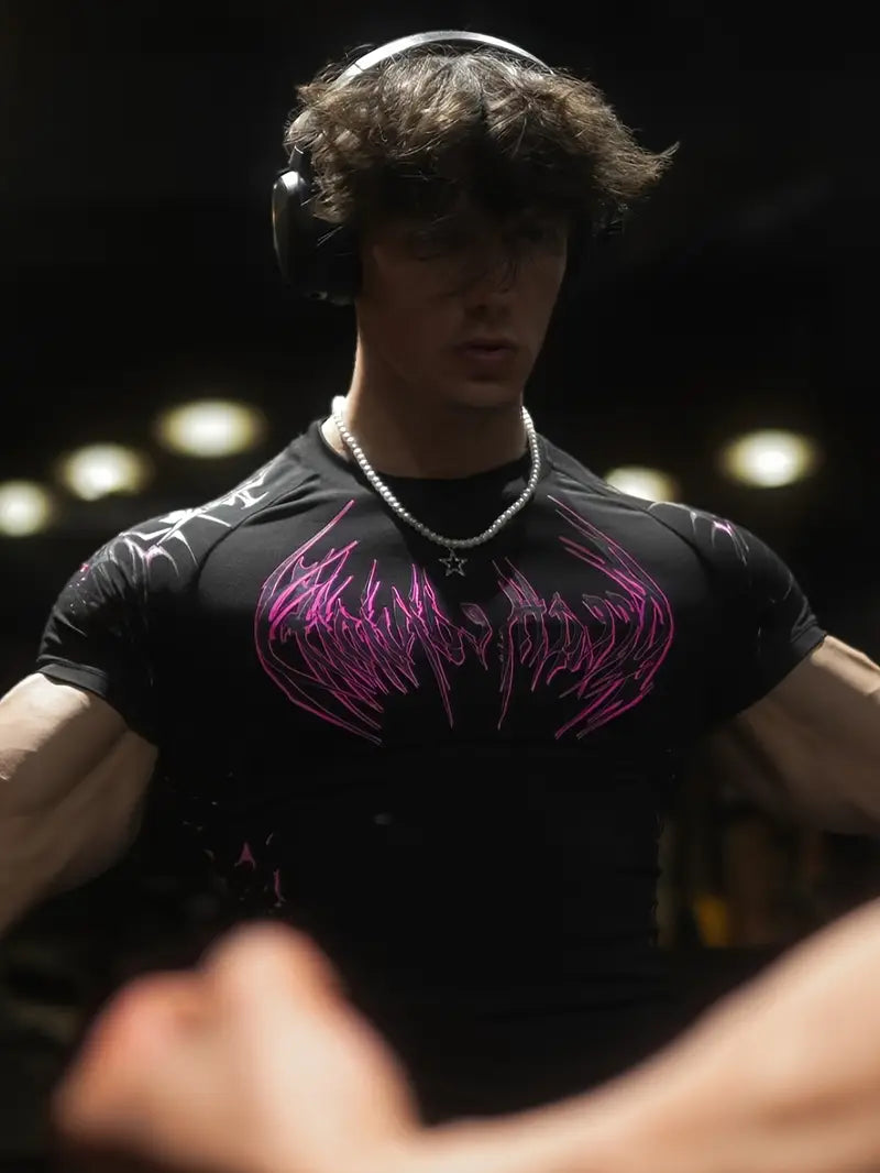 Werewolf T-Shirts Fitted Spandexdry - Red-Black