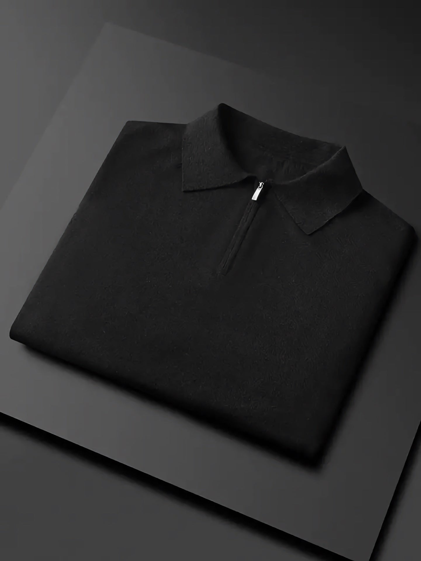 Limitless All Black Zip Cotton Polo