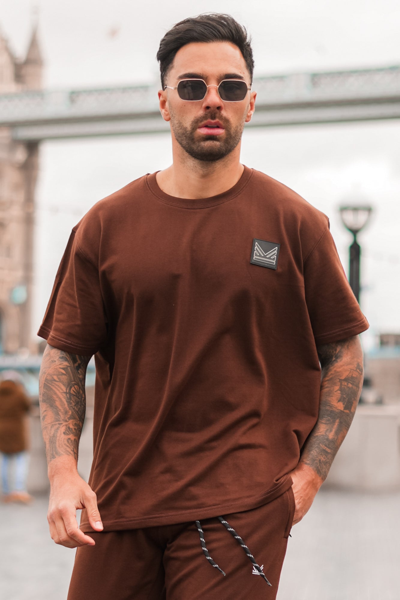 3D Logo Oversize Cotton Tee - Chocolate Brown